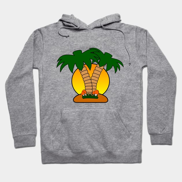 Funny Palm Tree Design Hoodie by hldesign